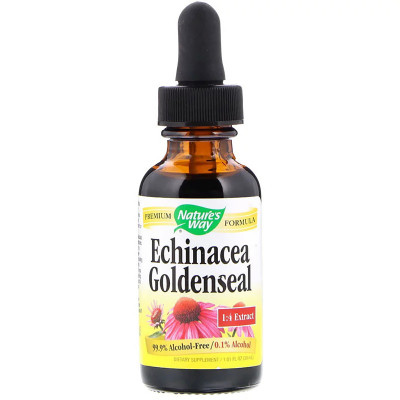 Трави Nature&#039;s Way Ехінацея і Гідрастіс, Echinacea Goldenseal, без спирту, 30 м (NWY-14663)