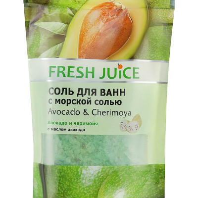 Сіль для ванн Fresh Juice Avocado &amp; Cherimoya 500 г (4823015937637)