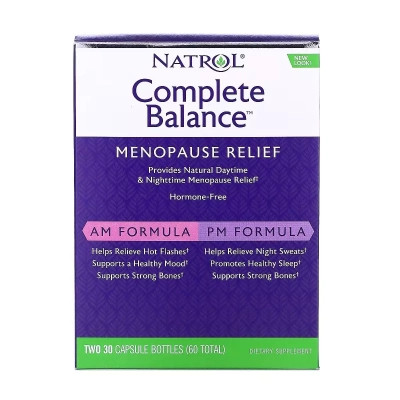 Вітамінно-мінеральний комплекс Natrol Complete Balance, Menopause Relief, AM/PM, Two Bottles 30 Ca (NTL03001)