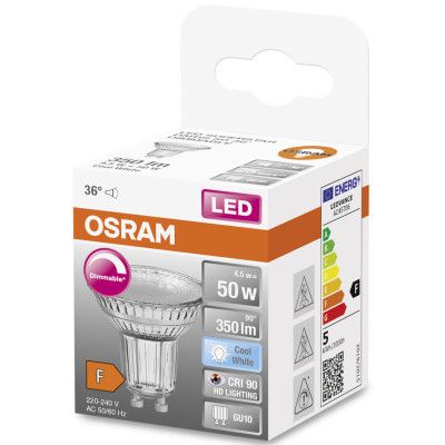 Лампочка Osram LED PAR16 DIM 50 36 4,5W/940 230V GU10 (4058075798120)