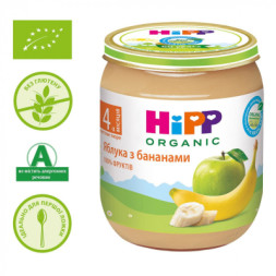 Дитяче пюре HiPP Яблука з бананами, 125 г (9062300138723)