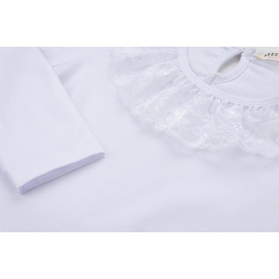Кофта дитяча Breeze з мереживом (11179-128G-white)