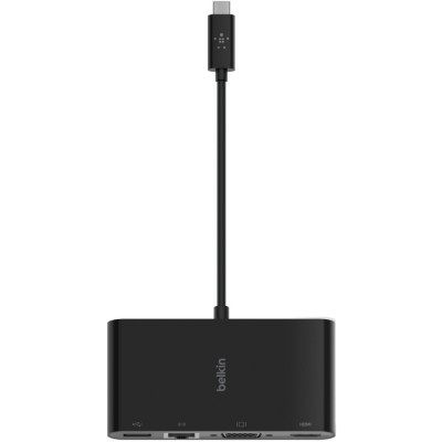 Перехідник Belkin USB-C to Ethernet, HDMI, VGA, USB-A, black (AVC005BTBK)