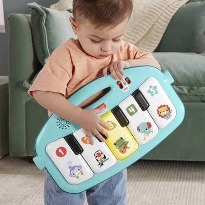 Дитячий килимок Fisher-Price ігровий центр блакитний Натискай та грай з технологією Smart Stages (англ.) (HWY58)