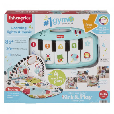 Дитячий килимок Fisher-Price ігровий центр блакитний Натискай та грай з технологією Smart Stages (англ.) (HWY58)