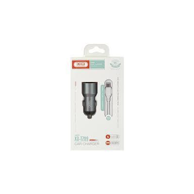 Зарядний пристрій XO TZ09 2.4A/2 USB + cable microUSB Grey (XO-TZ09M-GR)