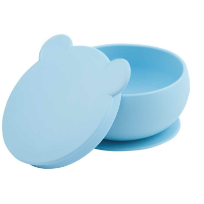Тарілка дитяча MinikOiOi Bowly глибока з кришкою на присосці Mineral Blue (101080003)