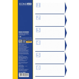 Роздільник сторінок Economix А4 пластик, 6 розділів, кольоровий (E30806)