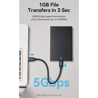 Кишеня зовнішня Vention 2.5&quot; HDD/SSD USB 3.0 Micro-B Black (KPAB0)