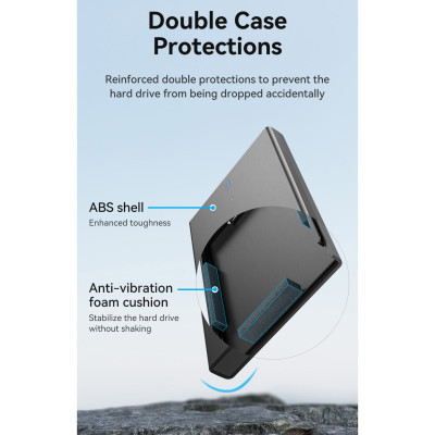Кишеня зовнішня Vention 2.5&quot; HDD/SSD USB 3.0 Micro-B Black (KPAB0)