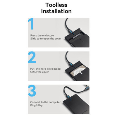 Кишеня зовнішня Vention 2.5&quot; HDD/SSD USB 3.0 Micro-B Black (KPAB0)