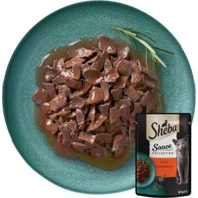 Вологий корм для собак Sheba з яловичиною в соусі 85 г (4770608264406)