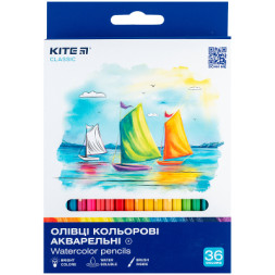 Олівці кольорові Kite Classic акварельні, 36 кольорів (K-1052)