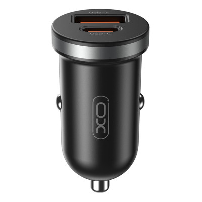 Зарядний пристрій XO CC56 USB-C PD30W + USB-A Black (CC56_Black)
