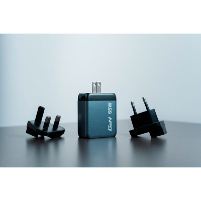 Зарядний пристрій Verbatim GaN 65 W 3 ports (2xUSB-C-65 W /USB-A -3.0) (32201)