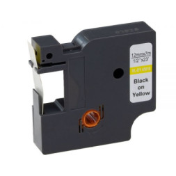 Стрічка для принтера етикеток UKRMARK RL-D-45018P-BK/YE, аналог DYMO S0720580, 12мм х 7м. (900299)