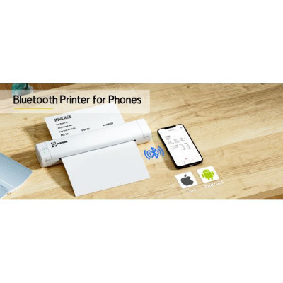 Принтер чеків UKRMARK M08-WT А4, Bluetooth, USB, білий (900883)