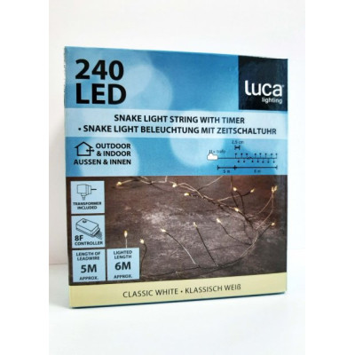 Гірлянда Luca Lighting кластер срібна струна, 11 м, теплий білий (8718861852660)