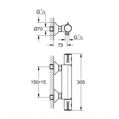 Термостатичний змішувач Grohe GRT 800 (34558000)