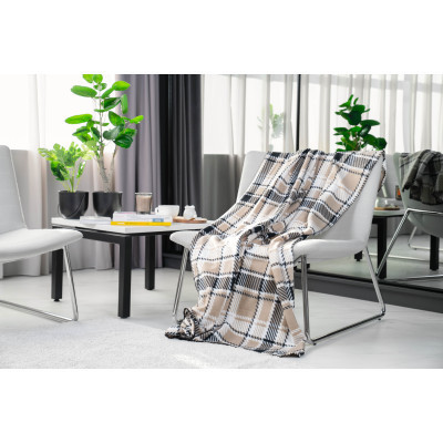 Плед Ardesto Fleece клітинка коричнева 130х160 см (ART0703PB)