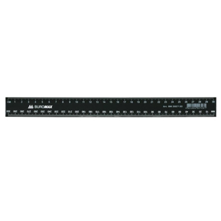 Лінійка Buromax 30см, plastic, black, blister (BM.5827-30)