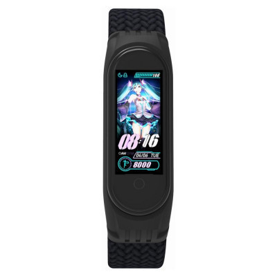 Ремінець до фітнес браслета Armorstandart Braided Solo Loop для Xiaomi Mi Band 7/6/5/4 Black size L (ARM58763)