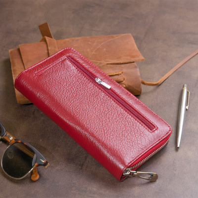 Гаманець ST Leather Зі шкіри жіночий Бордовий (19307)