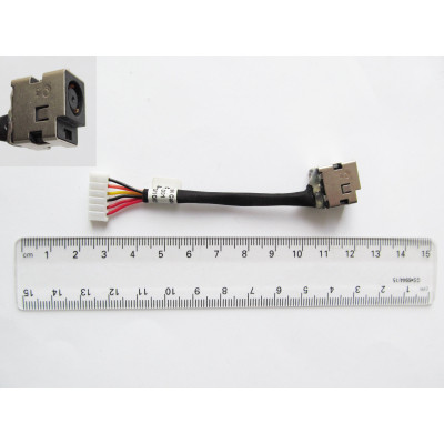 Роз&#039;єм живлення ноутбука з кабелем для HP PJ156 (7.4mm x 5.0mm + center pin), 6-pin, Универсальный (A49040)