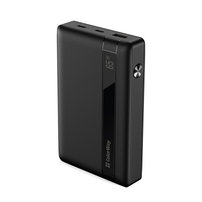 Батарея універсальна ColorWay 20 000 mAh PD/65W, QC/3.0, black (CW-PB200LPA3BK-PDD)