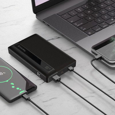 Батарея універсальна ColorWay 20 000 mAh PD/65W, QC/3.0, black (CW-PB200LPA3BK-PDD)