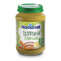 Дитяче пюре Hamanek телятина з овочами, 190 г (8595139721589)