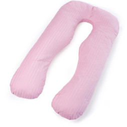 Подушка MirSon для вагітних і відпочинку Satin Stripe №8026 U-подібна Pink (2200006178644)
