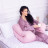 Подушка MirSon для вагітних і відпочинку Satin Stripe №8026 U-подібна Pink (2200006178644)