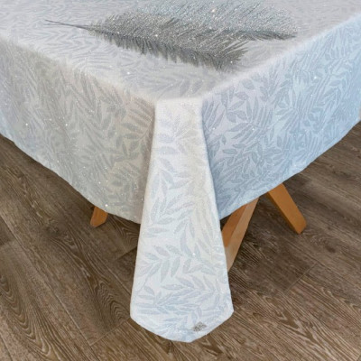 Скатертина Прованс Ельза Біле срібло 132х132 см (4823093425644)