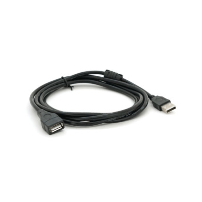 Дата кабель USB 2.0 AM/AF 2.0m ferrite black Voltronic (YT-AM/AF-2.0B)