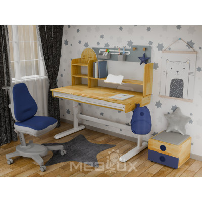 Парта з кріслом Mealux Timberdesk L (парта+кресло+тумба) (BD-690 L+ box BD 920-2 BL+Y-110 DBG)