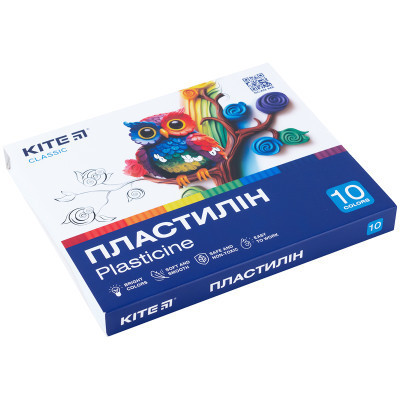 Пластилін Kite Classic 10 кольорів, 200 г (K-084)