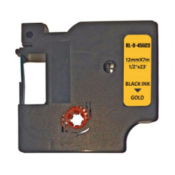 Стрічка для принтера етикеток UKRMARK RL-D-45023P-BK/GO, аналог DYMO S0720630, 12мм х 7м. (900302)