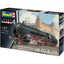 Збірна модель Revell Експрес локомотив BR02 з тендером 2'2'T30 рівень 4 масштаб 1:87 (RVL-02171)