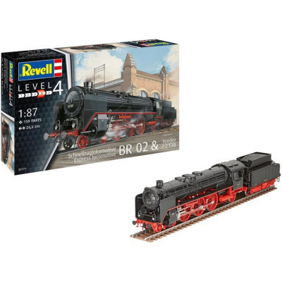 Збірна модель Revell Експрес локомотив BR02 з тендером 2&#039;2&#039;T30 рівень 4 масштаб 1:87 (RVL-02171)