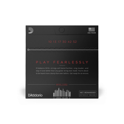 Струни для гітари D&#039;Addario NYXL Light Top / Heavy Bottom (10-52) (NYXL1052)