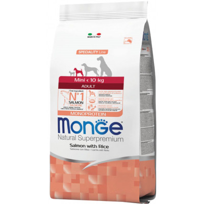 Сухий корм для собак Monge Dog Mini Adult лосось, рис 7.5 кг (8009470011587)