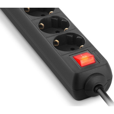 Мережевий подовжувач REAL-EL RS-PROTECT 605 3m, black (EL122300041)