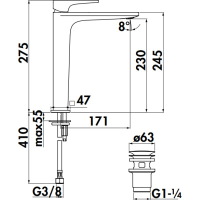 Змішувач NOBILI SE124128/2BM