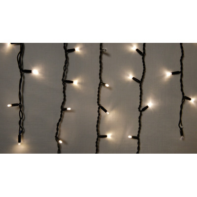 Гірлянда Delux Icicle 75LED 2x0.7m 18 flash теплий білий/чорний IP44 EN (90012960)