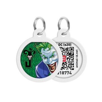 Адресник для тварин WAUDOG Smart ID з QR паспортом &quot;Джокер зелений&quot;, коло 30 мм (230-1005)