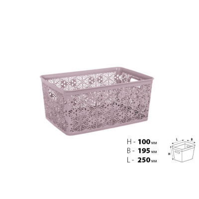 Кошик для зберігання Violet House 0501 1 Ажур Powder 5 л (0501 1 Ажур POW б/кр. 5 л)