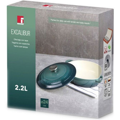 Сотейник Bergner Excalibur з кришкою 24 см Green (BG-36103-GR)