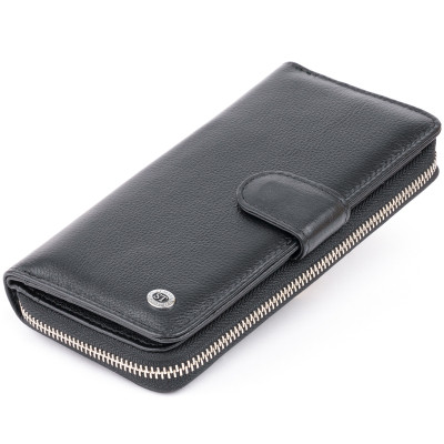 Гаманець ST Leather Зі шкіри унісекс Чорний (19300)