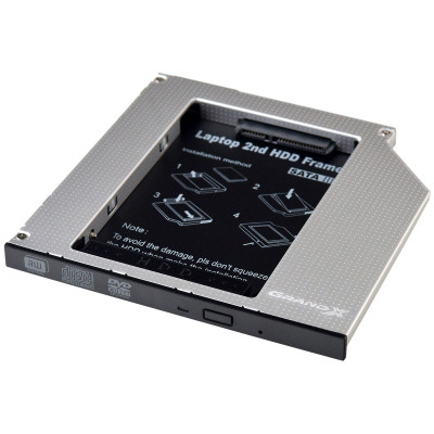 Фрейм-перехідник Grand-X HDD 2.5&#039;&#039; to notebook 9.5 mm ODD SATA3 (HDC-26)